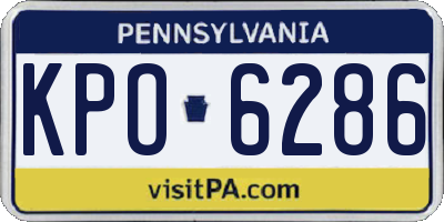 PA license plate KPO6286