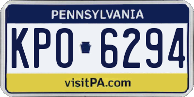 PA license plate KPO6294