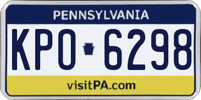 PA license plate KPO6298