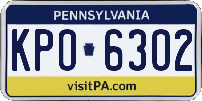 PA license plate KPO6302