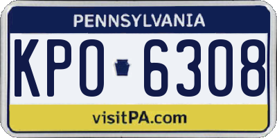 PA license plate KPO6308