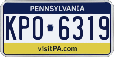 PA license plate KPO6319