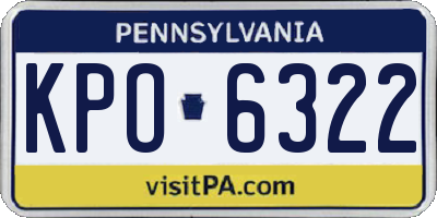 PA license plate KPO6322