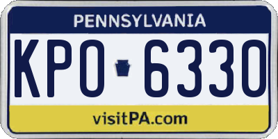 PA license plate KPO6330
