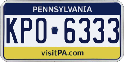 PA license plate KPO6333