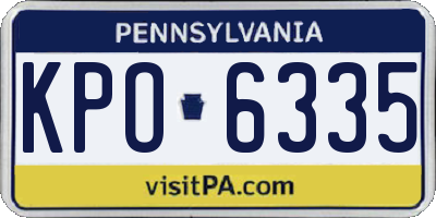 PA license plate KPO6335