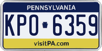 PA license plate KPO6359