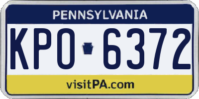 PA license plate KPO6372