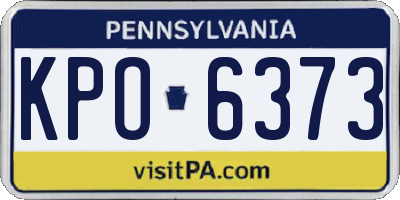 PA license plate KPO6373