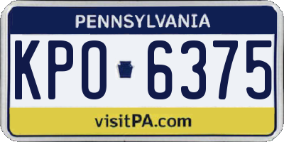 PA license plate KPO6375