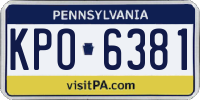 PA license plate KPO6381