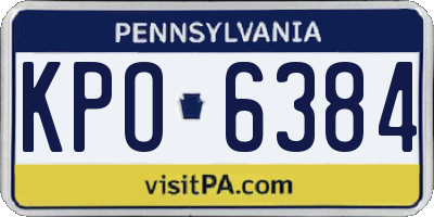 PA license plate KPO6384