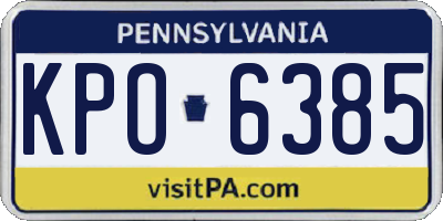 PA license plate KPO6385