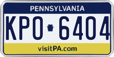 PA license plate KPO6404
