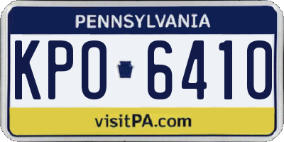 PA license plate KPO6410