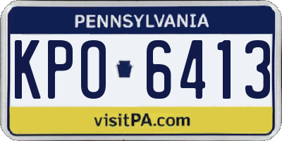 PA license plate KPO6413