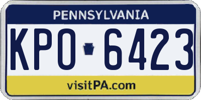 PA license plate KPO6423