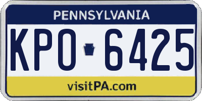 PA license plate KPO6425