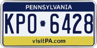 PA license plate KPO6428