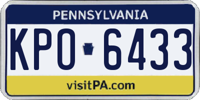 PA license plate KPO6433