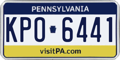 PA license plate KPO6441