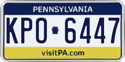 PA license plate KPO6447