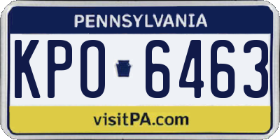 PA license plate KPO6463