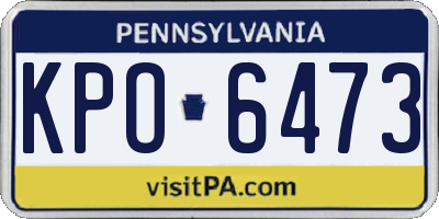 PA license plate KPO6473