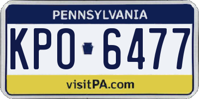 PA license plate KPO6477