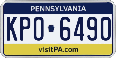 PA license plate KPO6490