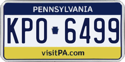 PA license plate KPO6499