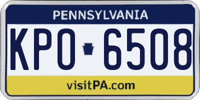 PA license plate KPO6508