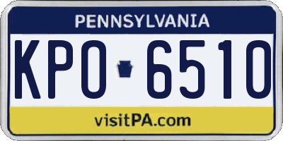 PA license plate KPO6510