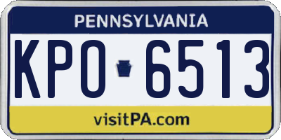 PA license plate KPO6513