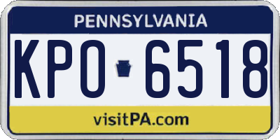 PA license plate KPO6518