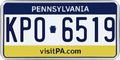 PA license plate KPO6519
