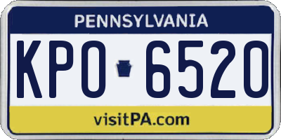 PA license plate KPO6520