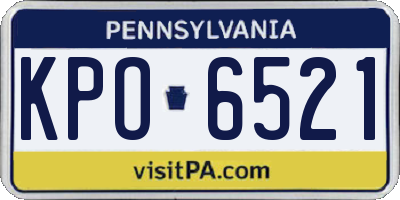 PA license plate KPO6521