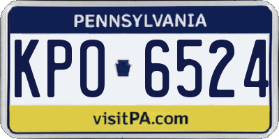 PA license plate KPO6524