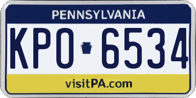 PA license plate KPO6534