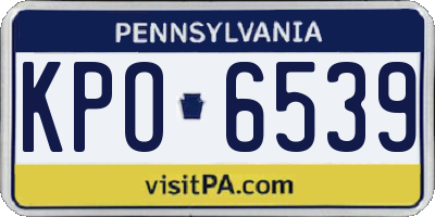 PA license plate KPO6539
