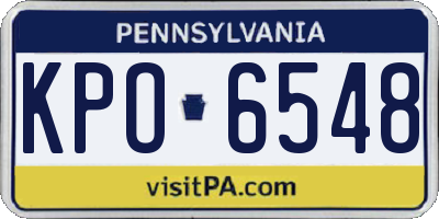 PA license plate KPO6548