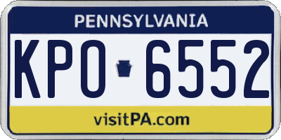 PA license plate KPO6552