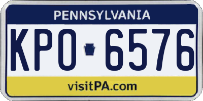 PA license plate KPO6576