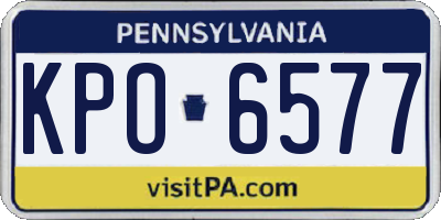 PA license plate KPO6577