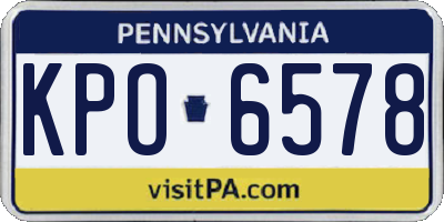 PA license plate KPO6578