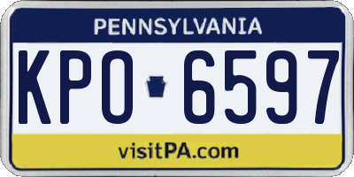 PA license plate KPO6597