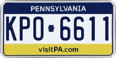 PA license plate KPO6611