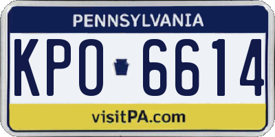 PA license plate KPO6614