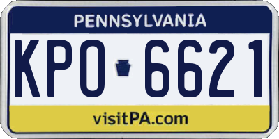 PA license plate KPO6621